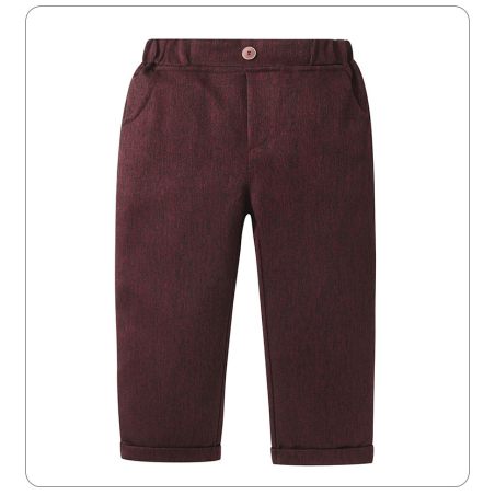 Elegancki garnitur chłopięcy 4-częściowy – bordowy komplet od LeAnKa |