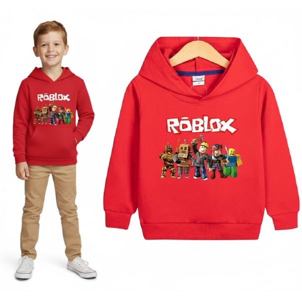 Bluza Roblox dla chłopcy 5-9 lat – modna bluza dziecięca z kapturem