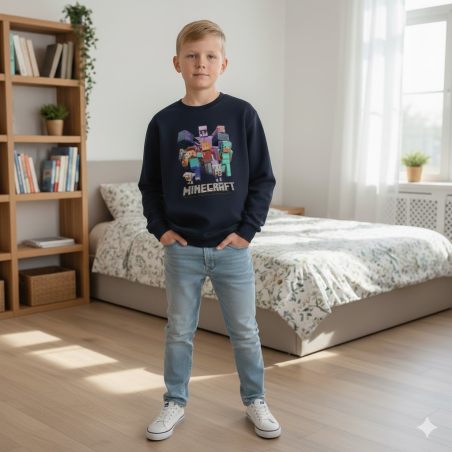 Bluzka chłopięca Minecraft – bawełniana bluza z nadrukiem | LeAnKa