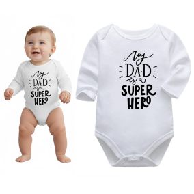 Body niemowlęce z nadrukiem „My Dad is a Super Hero” LeAnKa 2