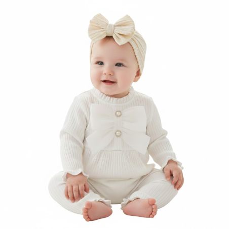 Body niemowlęce dziewczęce z kokardą | Eleganckie body bawełniane LeAnKa