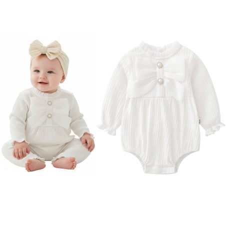 Body niemowlęce dziewczęce z kokardą | Eleganckie body bawełniane LeAnKa