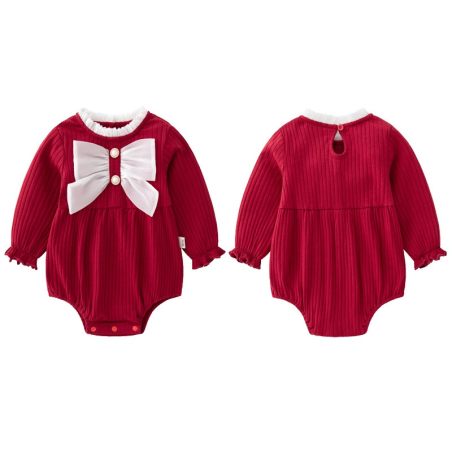 Body niemowlęce dziewczęce z kokardą | Eleganckie body bawełniane LeAnKa