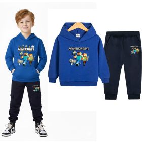 Komplet dla chłopca Minecraft z kapturem – bluza i spodnie sportowe 4–8 lat | LeAnKa 2