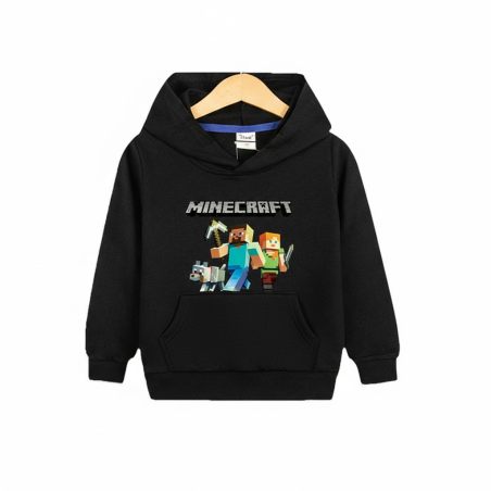Komplet dla chłopca Minecraft z kapturem – bluza i spodnie sportowe 4–8 lat | LeAnKa