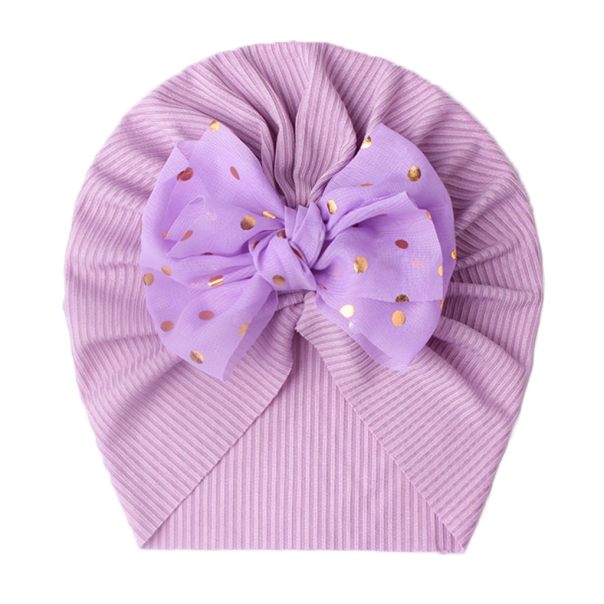 Turban dziecięcy z kokardą w kropki | Stylowa czapeczka dla dziewczynki LeAnKa