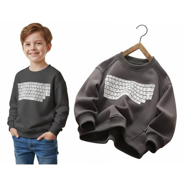 Bluza dziecięca z nadrukiem klawiatury – modna bluza unisex LeAnKa