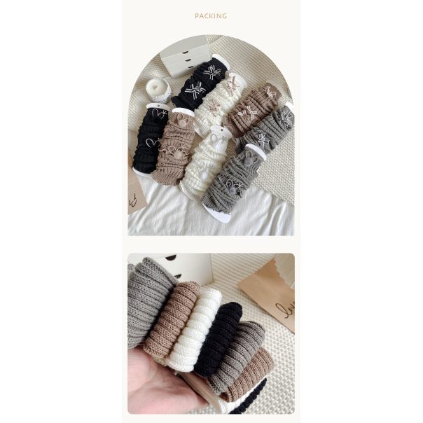 Ocieplacze na nogi dla dziewczynki z kokardką | LeAnKa