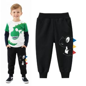 Spodnie dresowe dziecięce z dinozaurem 3D – wygodne spodnie bawełniane | LeAnKa 2