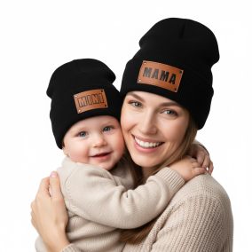 Czapka jesienno-zimowa MAMA – komplet z czapką MINI dla dziecka | LeAnKa 2