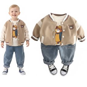 Komplet dziecięcy z misiem – bluza i spodnie jeansowe | LeAnKa 2