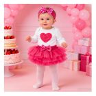 Zestaw body i spódniczka tiulowa z sercem – uroczy komplet dla dziewczynki | LeAnKa.pl