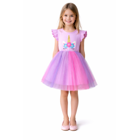 Sukienka dziewczęca jednorożec tiulowa kolorowa – LeAnKa