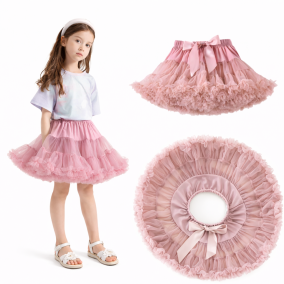Tiulowa spódniczka tutu dla dziewczynki z kokardą – miękki tiul, wiele kolorów | LeAnKa 2