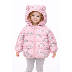 Cienka kurtka dziewczęca z kapturem i uszkami 3D – LeAnKa
