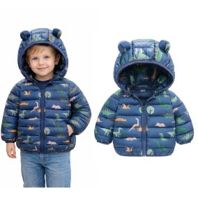 Cienka kurtka dziecięca z kapturem dinozaury – lekka kurtka przejściowa 2