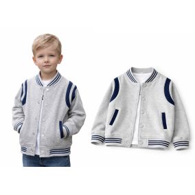 Szara bluza dziecięca bejsbolówka Leanka – modna bluza dla chłopca 2